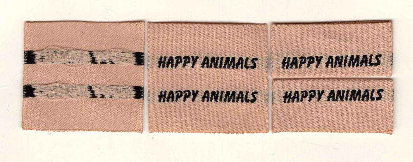 Tkaná etiketa Happy Animals