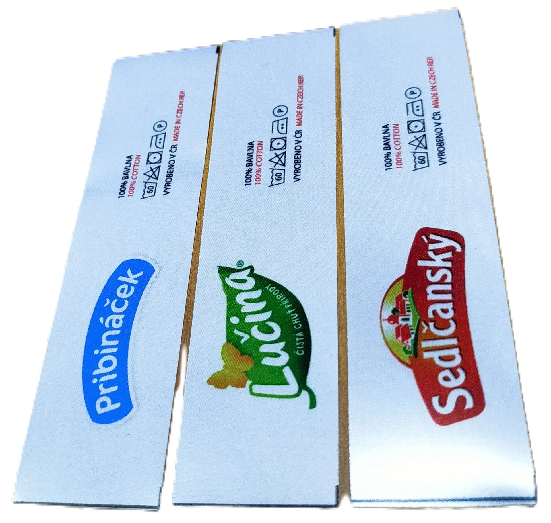 Sublimační etikety Pribináček, Lučina a Sedlčanský